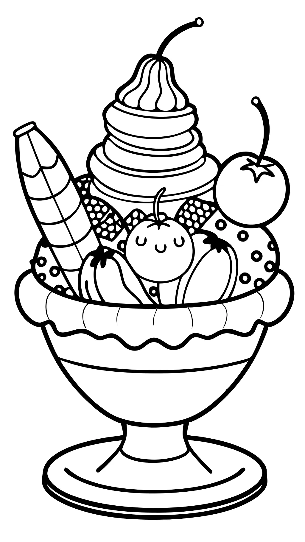 banana split coloring page